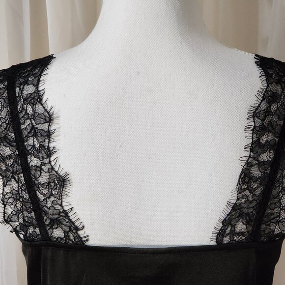 NWT- INC Black Satin and Lace Detail Cami/Tank - Picture 7 of 7